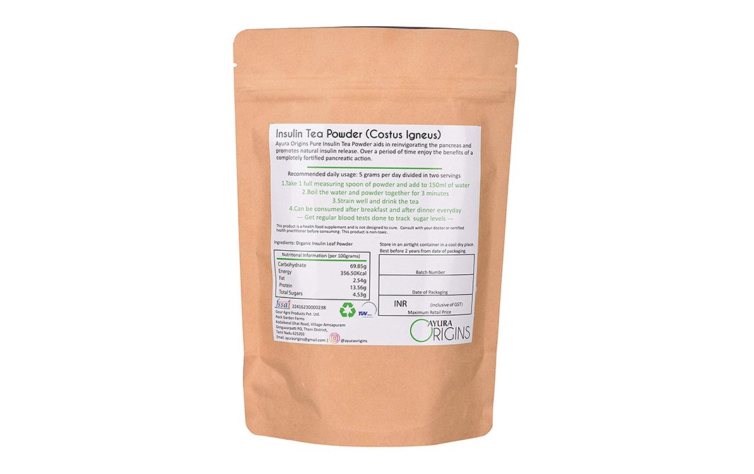 Ayura Origins Insulin Tea Powder (Costus Igneus)   Pack  150 grams